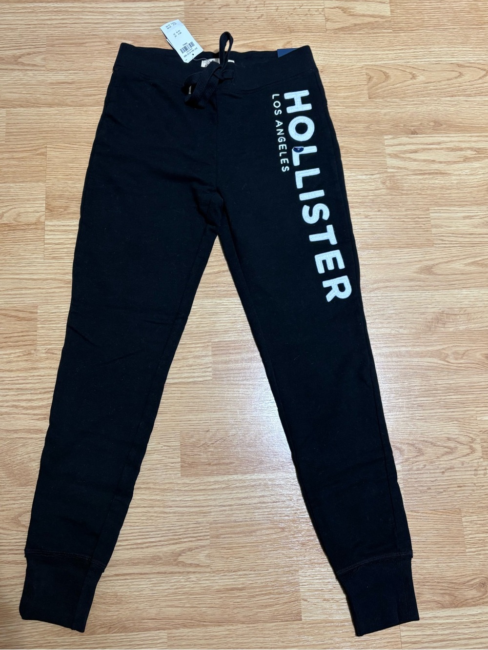 Hollister Black womens Jogger Sweatpants with White Logo